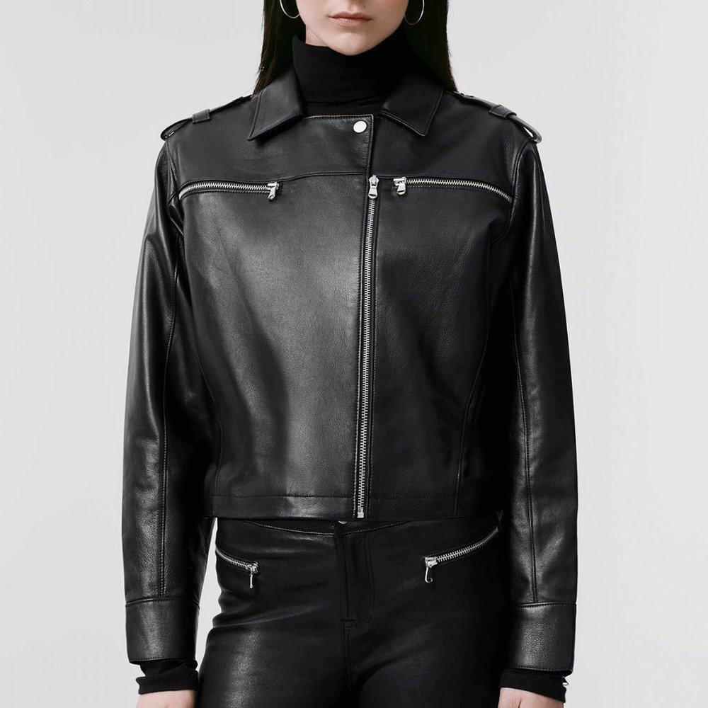 J Brand Maisie Lamb Leather Jacket